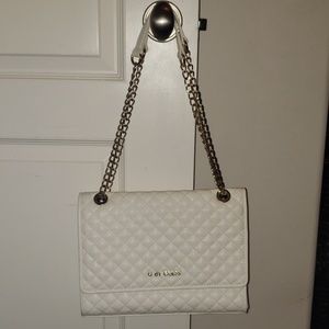 White G by Guess shoulder bag with gold hardware